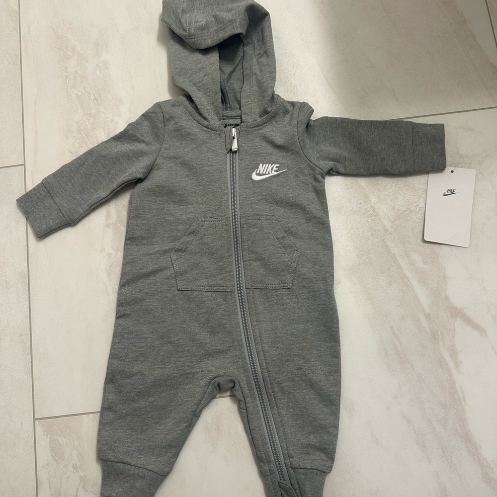 Nike Charcoal Gray Kids Footie One Piece